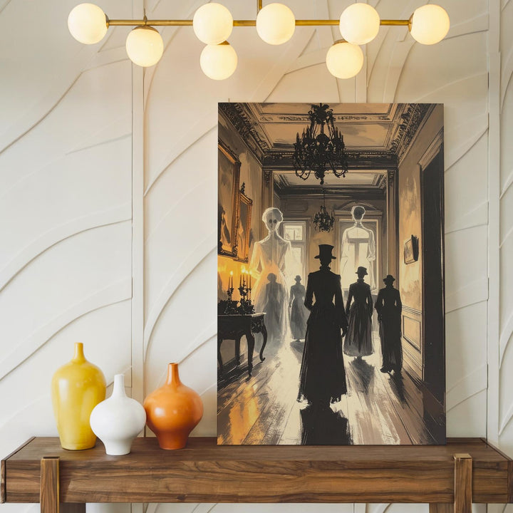 Victorian Ghost Hallway Canvas – Gothic Haunted Mansion Wall Art - Gifitto