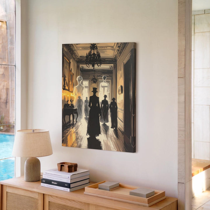 Victorian Ghost Hallway Canvas – Gothic Haunted Mansion Wall Art - Gifitto