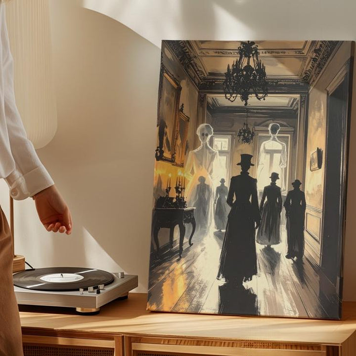 Victorian Ghost Hallway Canvas – Gothic Haunted Mansion Wall Art - Gifitto