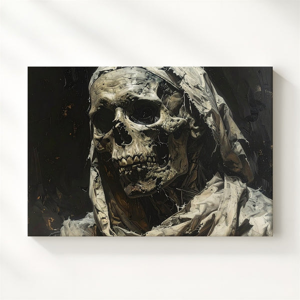 Decaying Mummy Portrait Canvas – Horror Undead Halloween Art - Gifitto