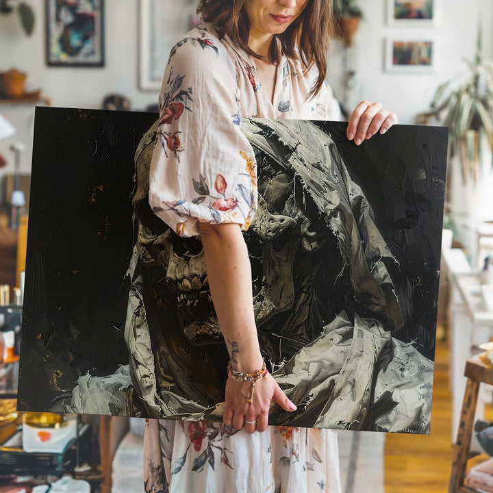 Decaying Mummy Portrait Canvas – Horror Undead Halloween Art - Gifitto