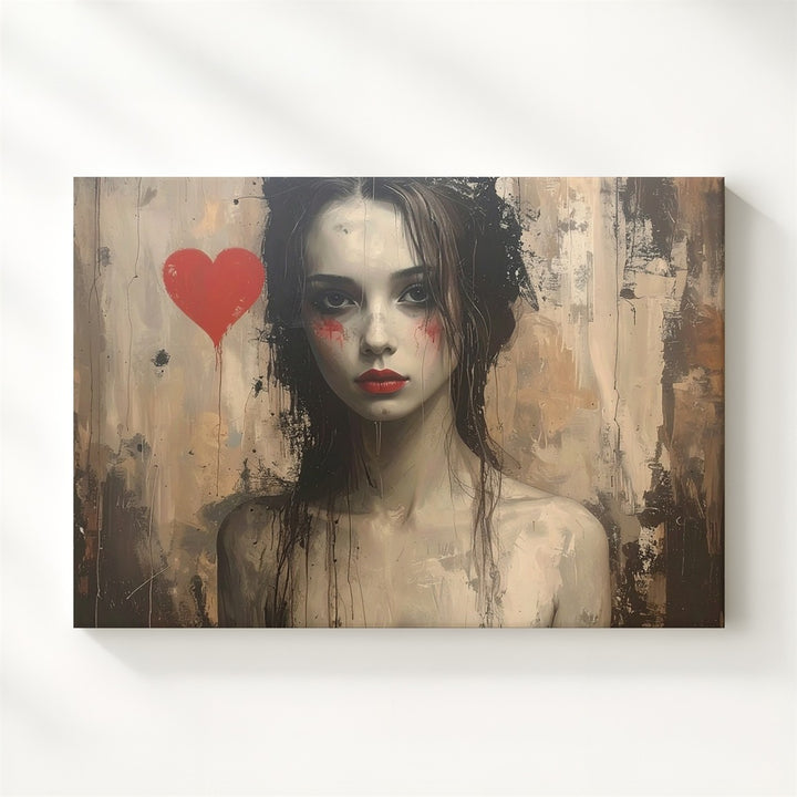 Ghostly Queen Canvas – Faded Mural of Love, Memory & Abandoned Grace - Gifitto
