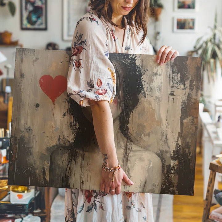 Ghostly Queen Canvas – Faded Mural of Love, Memory & Abandoned Grace - Gifitto