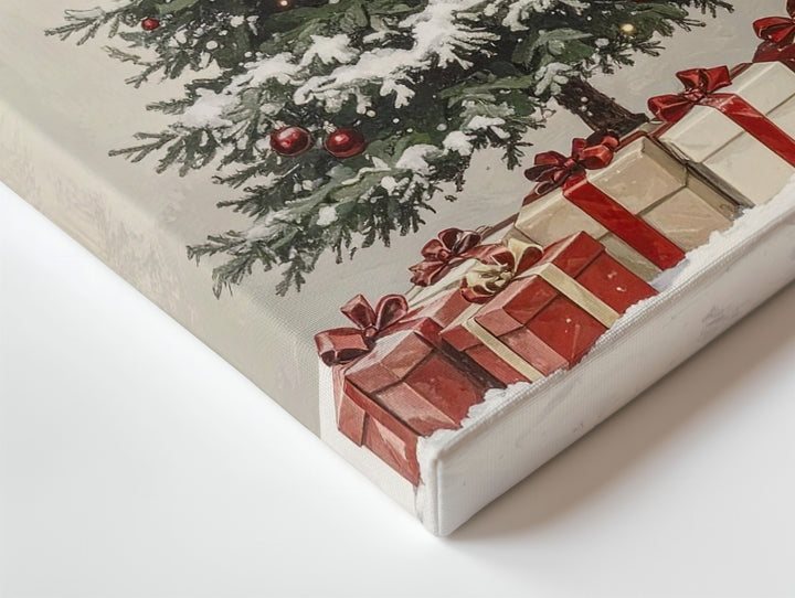 Vintage Christmas Tree Canvas – Minimal Hand-Drawn Holiday Wall Art - Gifitto