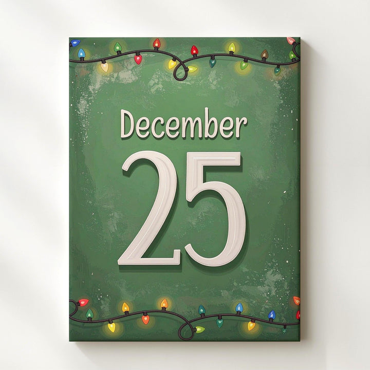 December 25 Canvas – Bold Modern Christmas Date Wall Art - Gifitto