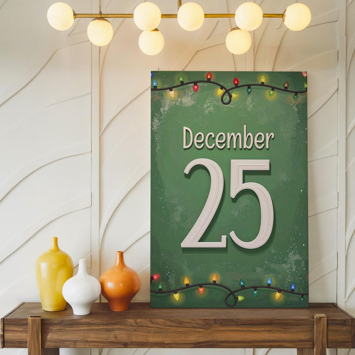 December 25 Canvas – Bold Modern Christmas Date Wall Art - Gifitto