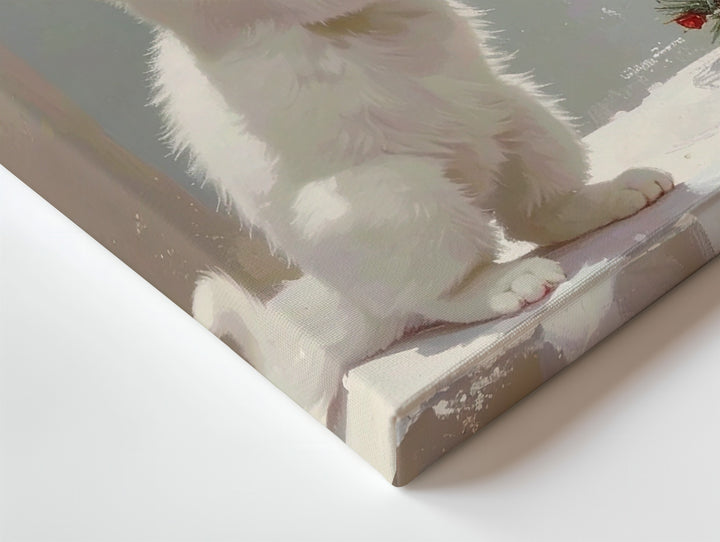 Playful Christmas Kitten Canvas – Whimsical Holiday Wall Art with Ornaments - Gifitto