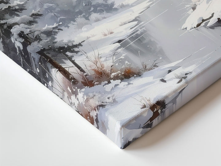 Foggy Winter Forest Canvas – Serene Snowy Landscape Wall Art - Gifitto
