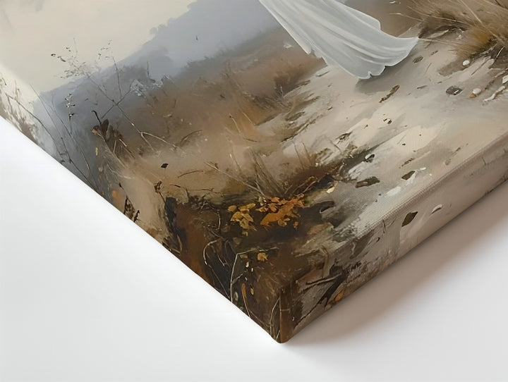 Forest Watcher Ghost Canvas – Melancholic Spirit on Foggy Woodland Path - Gifitto