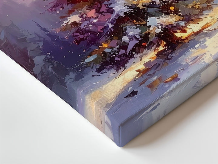 Impressionist Glowing Christmas Tree Canvas – Dreamy Pastel Holiday Wall Art - Gifitto