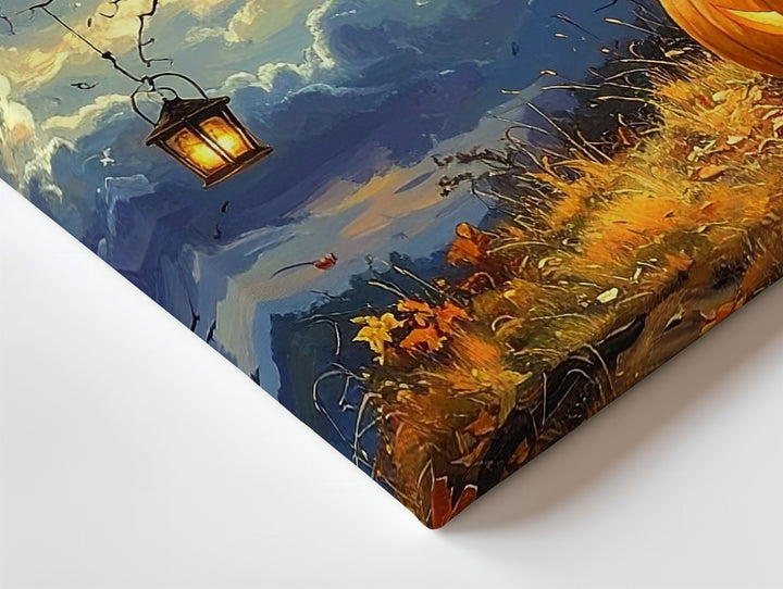 Jack-O’-Lantern & Lantern Tree Canvas – Mystical Fairytale Halloween Art - Gifitto