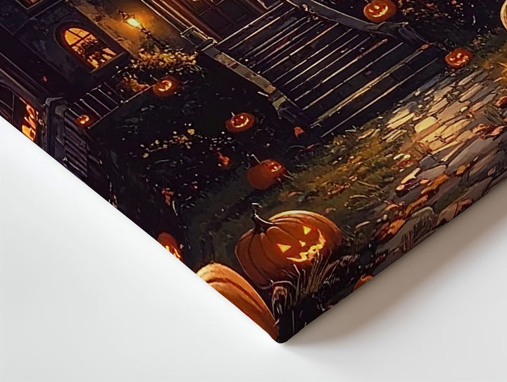 Gothic Haunted Mansion Canvas – Moonlit Halloween Fantasy Wall Art - Gifitto
