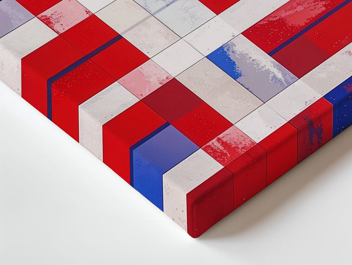 Abstract American Flag Canvas – Red, White & Blue Stripes with Vintage Texture - Gifitto