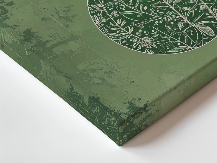 Botanical Green Ornament Canvas – Minimal Nature-Inspired Christmas Wall Art - Gifitto