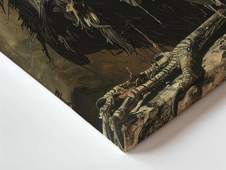 Plague Crow Creature Canvas – Gothic Horror Bird of Decay Wall Art - Gifitto