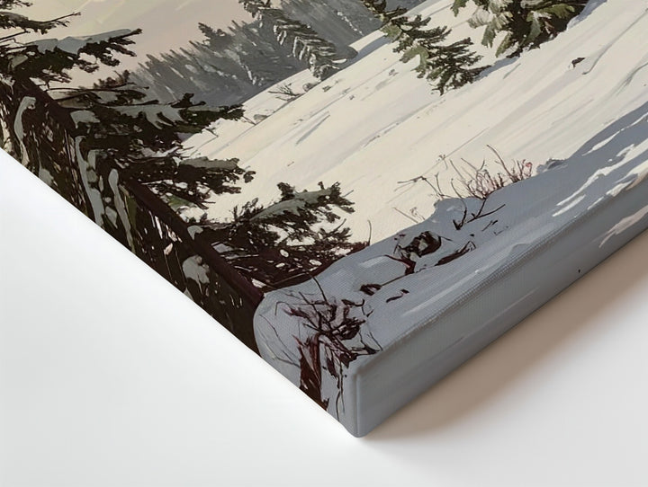 Winter Pines Landscape Canvas – Serene Christmas Forest Wall Art - Gifitto