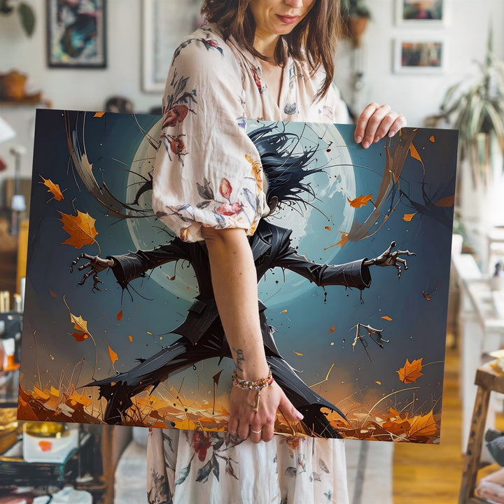 Dancing Skeleton Gentleman Canvas – Whimsical Gothic Halloween Wall Art - Gifitto