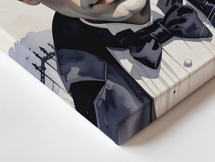 Edgar Allan Poe in Graveyard Canvas – Watercolor Gothic Halloween Wall Art - Gifitto