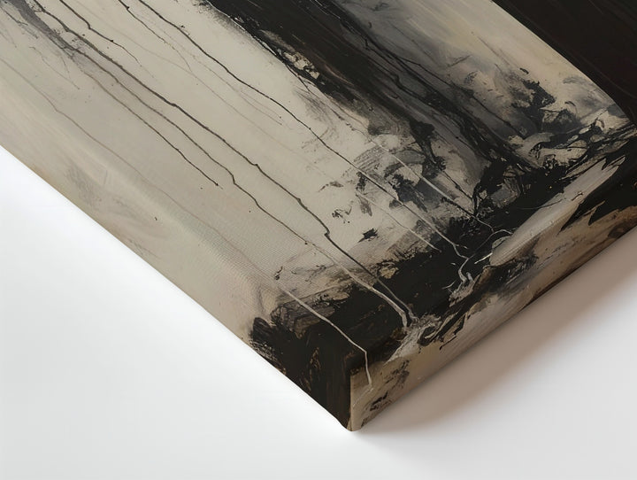 Cloaked Reverence Canvas – Abstract Horror Figure & Ink Spirit Art - Gifitto
