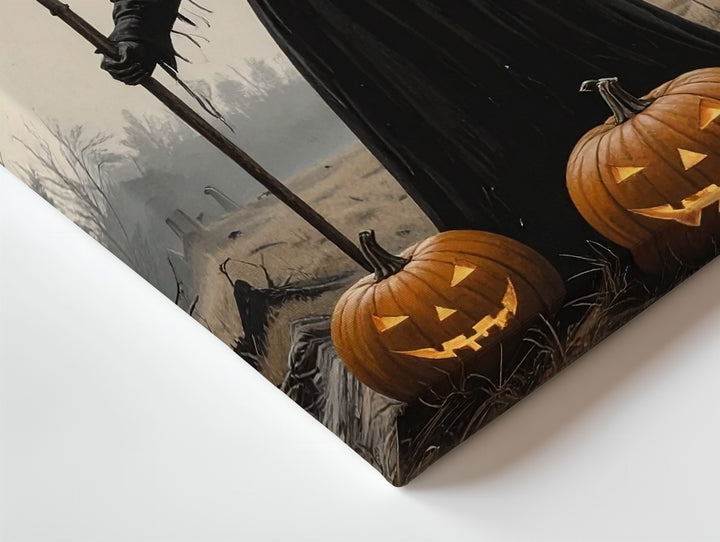 Solitary Witch Silhouette Canvas – Vintage Ritual Halloween Night Art - Gifitto