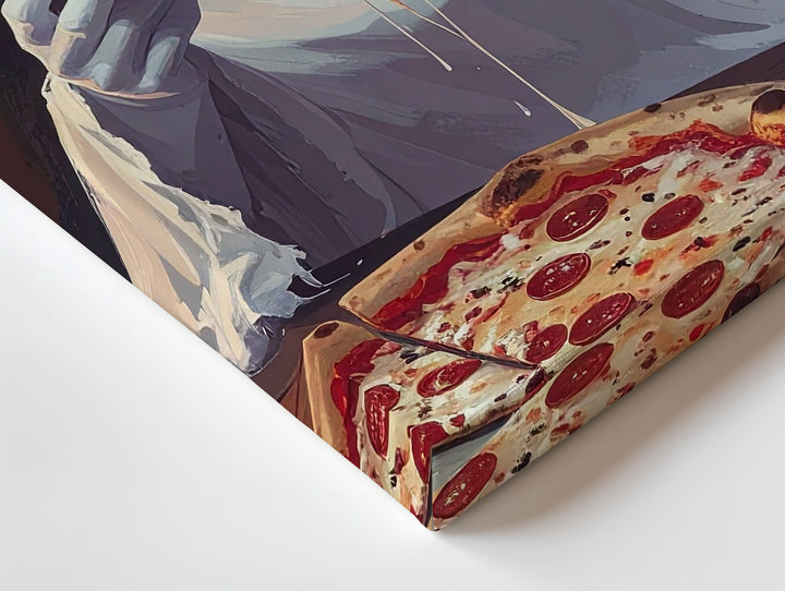 Ghost Pizza Night Canvas – Whimsical Halloween Dinner by Candlelight - Gifitto