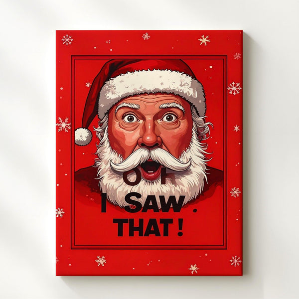 Funny Santa “OOH, I SAW THAT!” Canvas – Comic-Style Christmas Wall Art - Gifitto