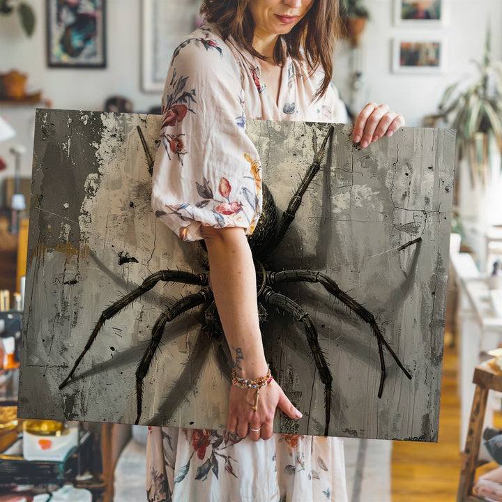 Lurking Spider Canvas – Hyperrealistic Gothic Wall Art of Fear and Tension - Gifitto