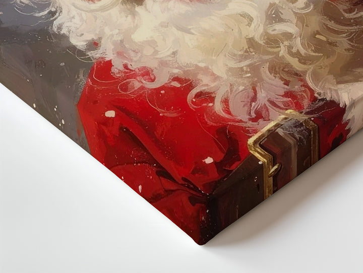 Joyful Santa Claus Portrait Canvas – Classic Christmas Cheer Wall Art - Gifitto