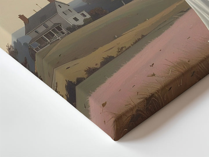 Pastel Ghost Memory Canvas – Dreamlike Autumn Spirit Facing Distant Home - Gifitto