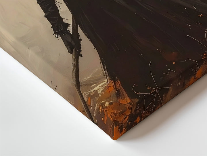 Solitary Witch in Autumn Forest Canvas – Mystical Halloween Wall Art - Gifitto