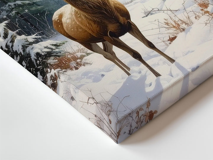 Majestic Winter Deer Canvas – Peaceful Christmas Forest Wildlife Wall Art - Gifitto