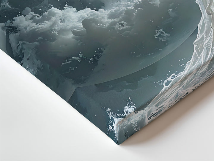 Veil of the Moon Canvas – Abstract Ghostly Wave & Celestial Halloween Art - Gifitto