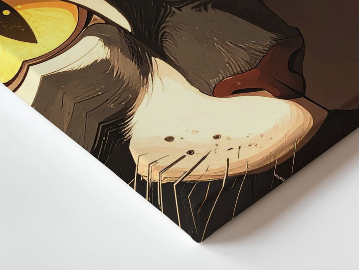Glowing Cat Eyes Minimalist Canvas – Eerie Black Cat Halloween Art - Gifitto