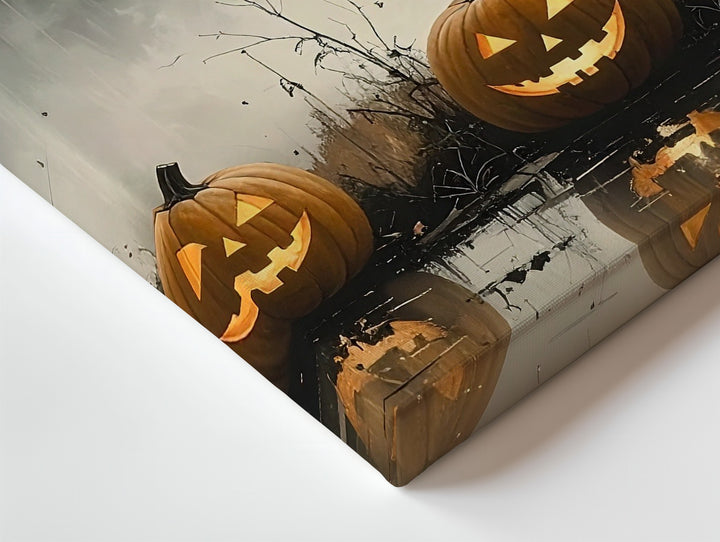 Haunted Pumpkin Reflection Canvas – Dreamlike Halloween Dusk Scene - Gifitto