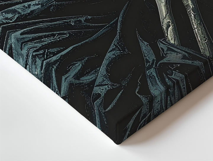 Veiled Reaper Canvas – Stylized Skeleton in Indigo Cloak of Mystery - Gifitto