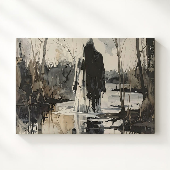 Stillwater Ghost Canvas – Haunting Presence Among Swamp Reeds - Gifitto