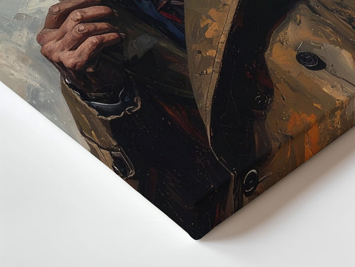 Noir Detective Canvas – Haunted Cityscape with Cigarette & Fog - Gifitto