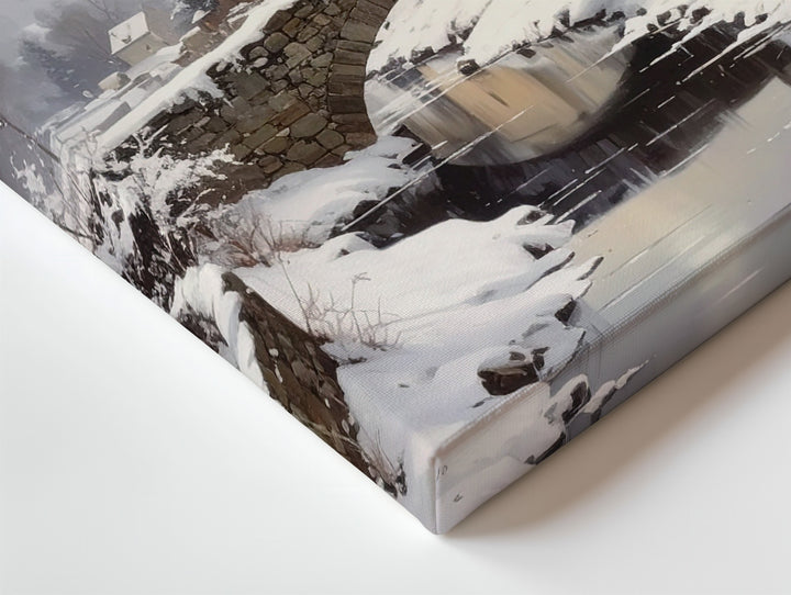 Peaceful Christmas Village Canvas – Traditional Snowy Holiday Town Wall Art - Gifitto