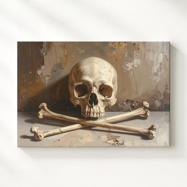 Skull & Crossbones Canvas – Realistic Symbol of Death and Mystery Wall Art - Gifitto