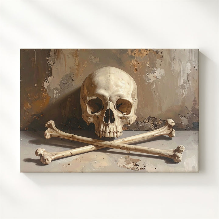 Skull & Crossbones Canvas – Realistic Symbol of Death and Mystery Wall Art - Gifitto
