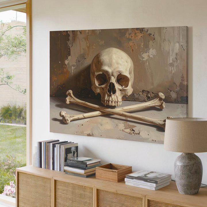 Skull & Crossbones Canvas – Realistic Symbol of Death and Mystery Wall Art - Gifitto