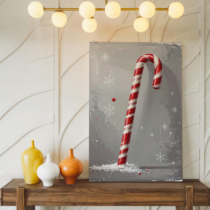 Red Cottage in Snowy Forest Canvas – Cozy Rural Christmas Wall Art - Gifitto
