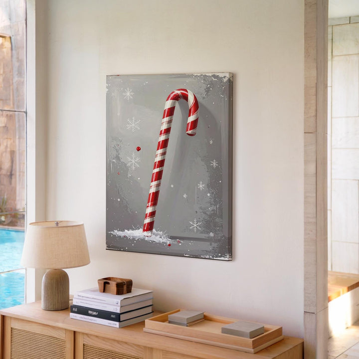 Red Cottage in Snowy Forest Canvas – Cozy Rural Christmas Wall Art - Gifitto
