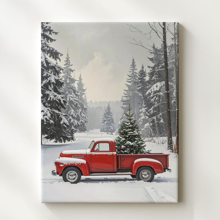 Striped Candy Cane Canvas – Minimalist Red & White Holiday Wall Art - Gifitto