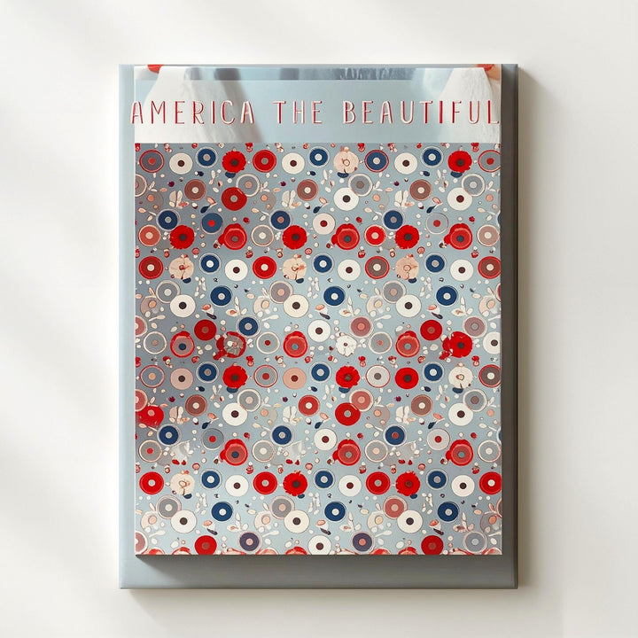 America the Beautiful Floral Pattern Canvas – Retro Patriotic Wall Art - Gifitto