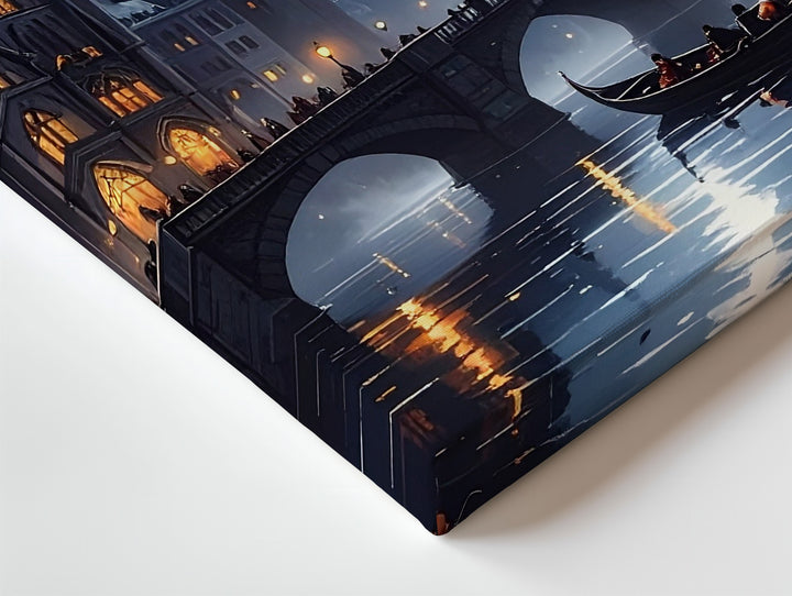 Moonlit Gothic Town Canvas – Enchanted Halloween Cityscape with Lanterns & Lore - Gifitto