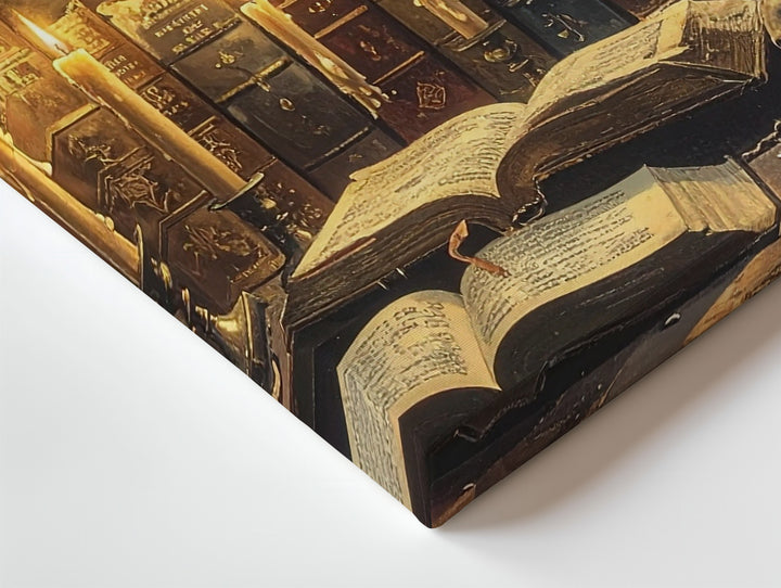Gothic Occult Library Canvas – Arcane Halloween Sorcery Wall Art - Gifitto