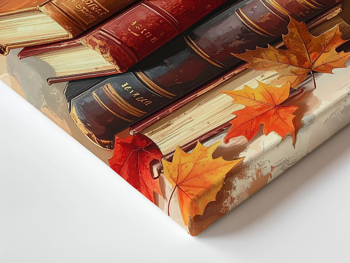 Pumpkin on Antique Books Canvas – Rustic Autumn Literary Still Life Art - Gifitto