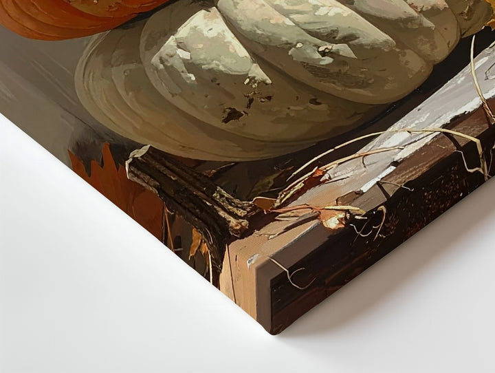 Rustic Harvest Stack Canvas – Textured Autumn Pumpkins Still Life - Gifitto