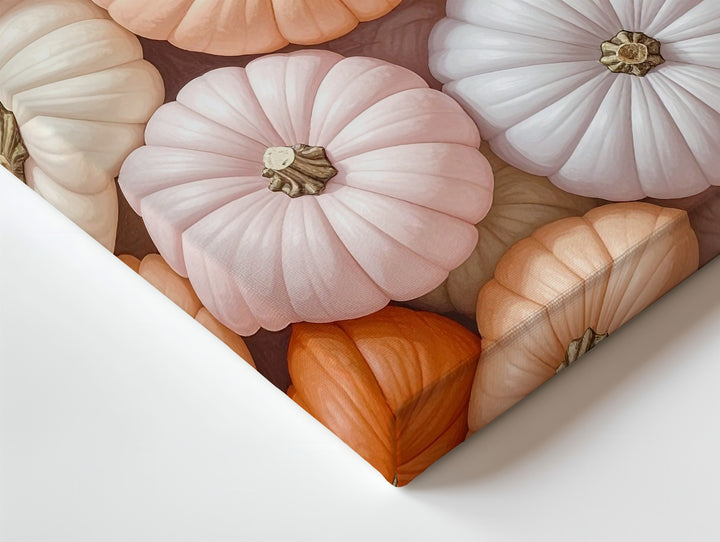 Pastel Pumpkin Pattern Canvas – Elegant Modern Fall Wall Art - Gifitto